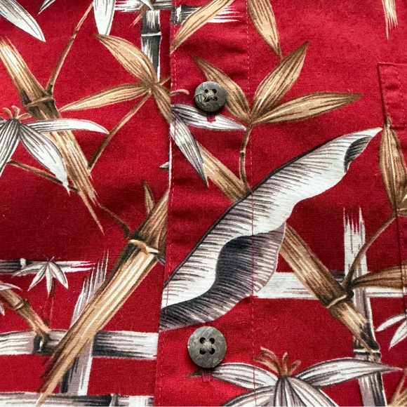 Campia Moda Men's Short Sleeve Hawaiian Shirt Cotton XL Red Tropical Floral - Picture 3 of 6